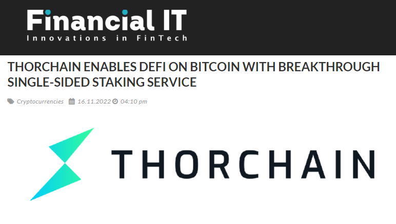 THORChain Enables DeFi on Bitcoin